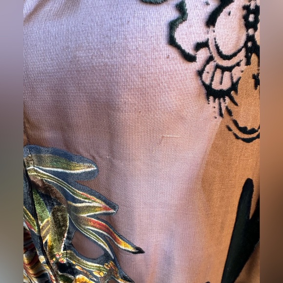 Citron Santa Monica Silk and Velvet Sheer Butterfly Floral Kimono Blouse 2X - Picture 11 of 13